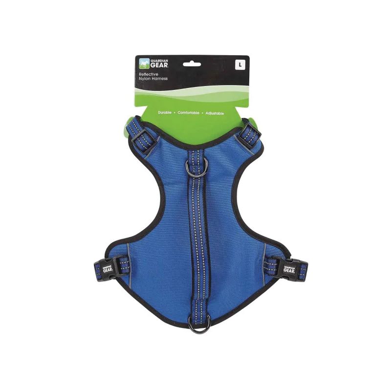 Guardian Gear ZA0031 16 19 Reflective Harness, 18 to 30 in, Fastening Method: O-Ring Strap, Nylon Harness 18 To 30 In, Royal Blue