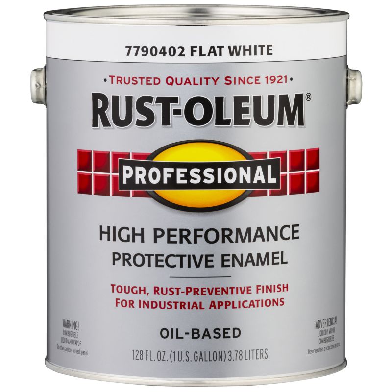 Professional 7790402 Enamel Paint, Oil, Flat, White, 1 gal, Can, 230 to 390 sq-ft/gal Coverage Area White