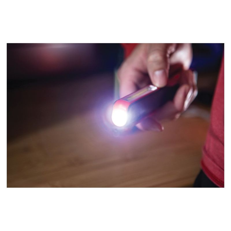 Dorcy Ultra HD Series 41-4341 Clip Light, Lithium-Ion, Rechargeable Battery, LED Lamp, 200 Lumens Lumens, Black/Red Black/Red