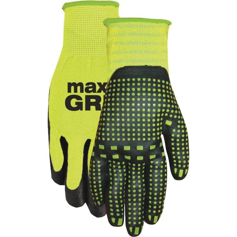 Midwest Gloves &amp; Gear MAX Grip Coated Gloves S/M, Black &amp; Yellow