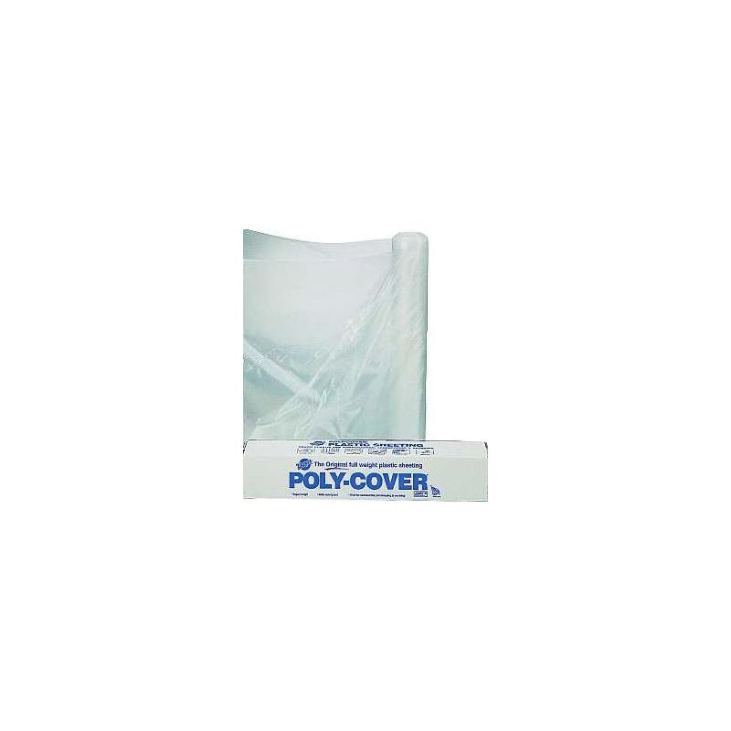 Poly-Cover 4X10-C Masking Sheet, 100 ft L, 10 ft W, Plastic Backing, Clear Clear