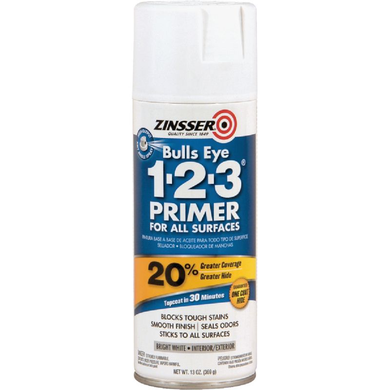 Zinsser Bulls Eye 1-2-3 Primer Spray White, 13 Oz.