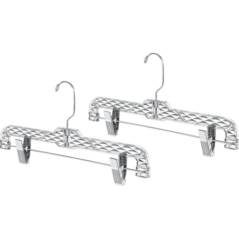 Whitmor Crystal Cut Clear Plastic Pant/Skirt Hanger (2-Pack) Clear