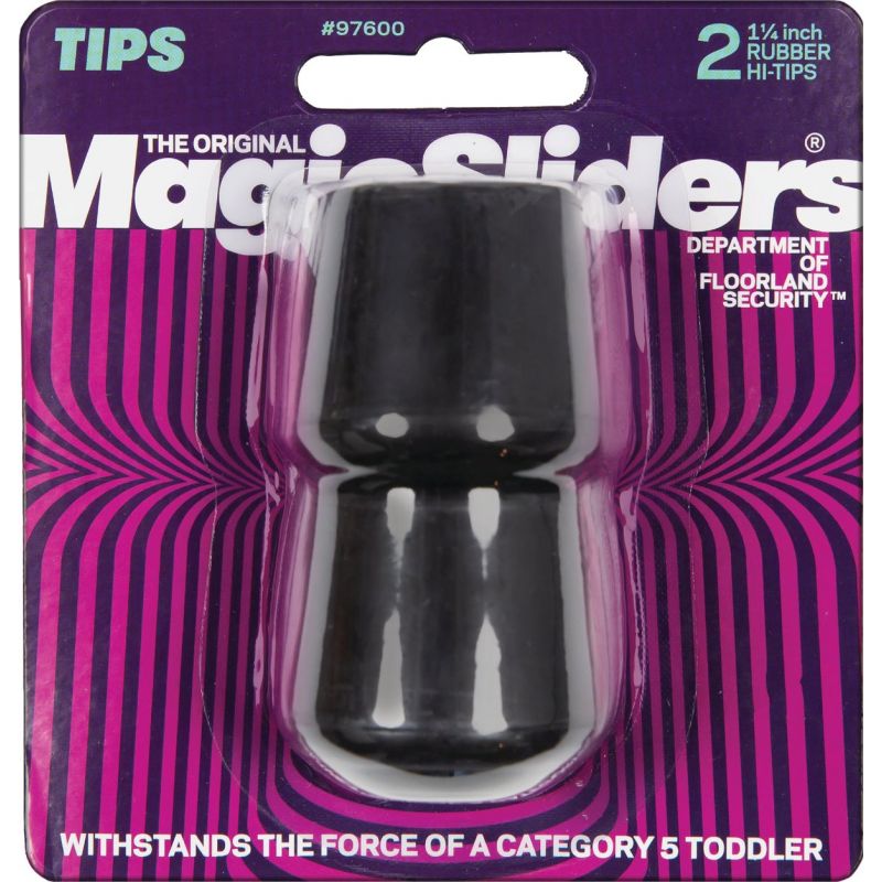 Magic Sliders Rubber Leg Tip 1-1/4 In., Black