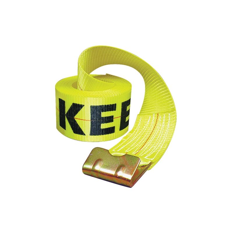 Keeper 04926 Winch Strap, 4 in W, 30 ft L, Polyester, Yellow Yellow