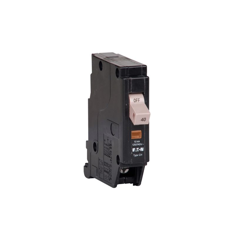 Cutler-Hammer CHF140 Circuit Breaker with Flag, Type CHF, 40 A, 1 -Pole, 120/240 V, Mechanical Trip, Plug Mounting