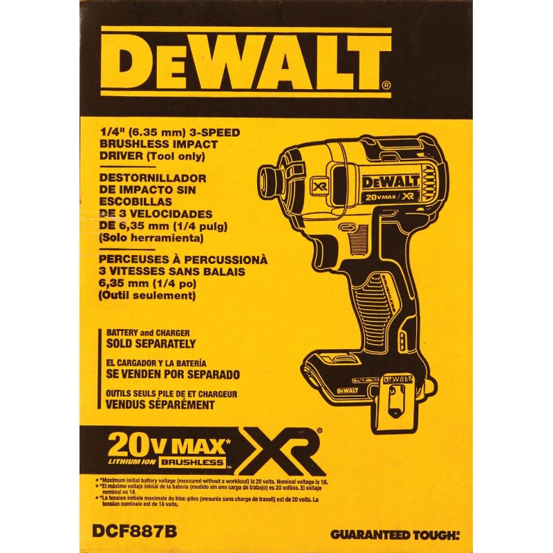 DeWalt 20V MAX XR Lithium-Ion Brushless Cordless Impact Driver - Bare Tool