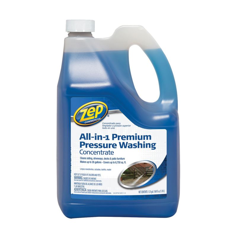 Zep ZUPPWC160 Pressure Washer Concentrate, Liquid, Characteristic, 1.35 gal Light Blue