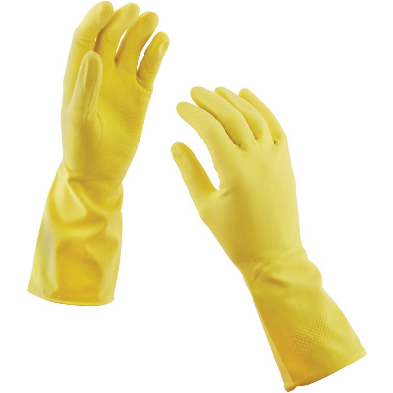Soft Scrub 2-Pair Pack Latex Rubber Glove XL, Yellow