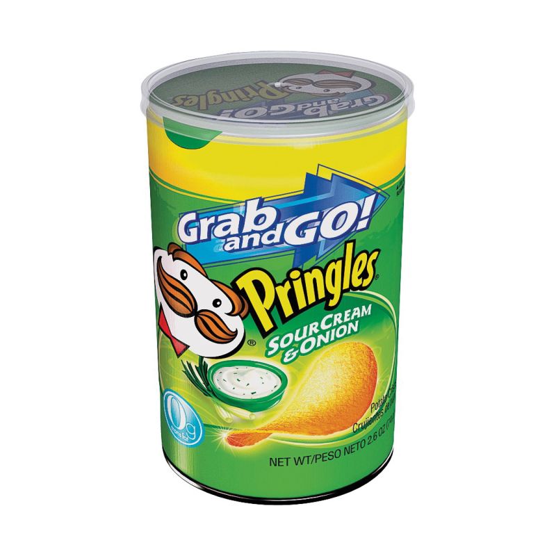 Pringles 84560 Potato Chips, Onion, Sour Cream Flavor, 2.5 oz Can (Pack of 12)
