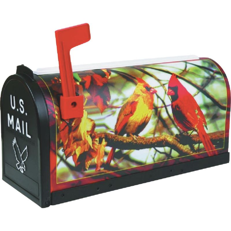 Flambeau T2 Cardinal Decorative Post Mount Mailbox Large, Cardinal Silk-Screened/4 Colors