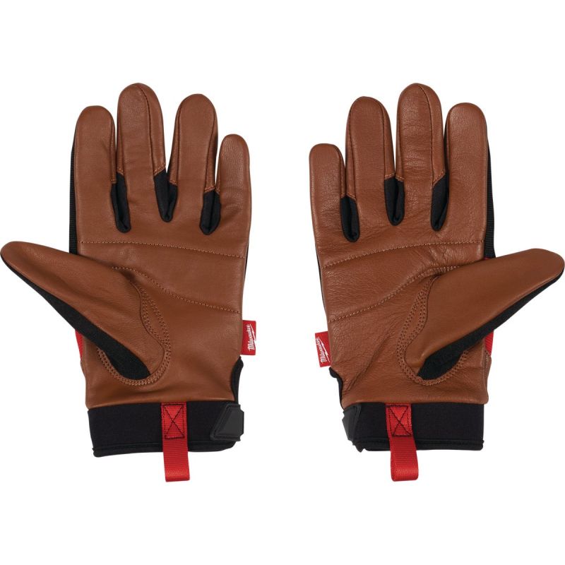 Milwaukee Leather Performance Work Gloves L, Red/Black/Brown