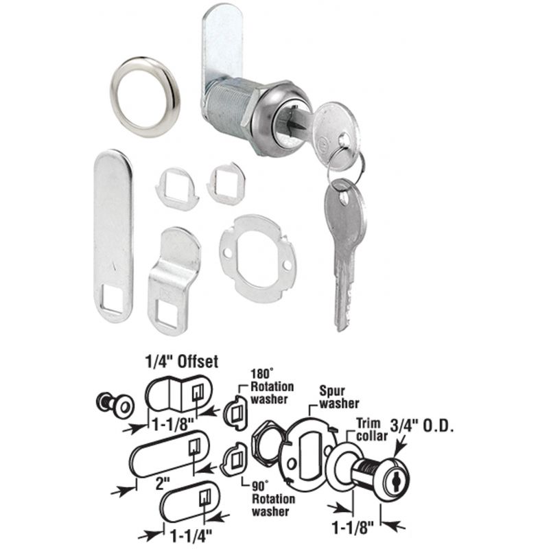 Defender Security Chrome Drawer and Cabinet Lock 13/16 In., Chrome