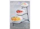 Gibson Home Elite Gracious Dining 3-Tier Serving Bowl with Stand