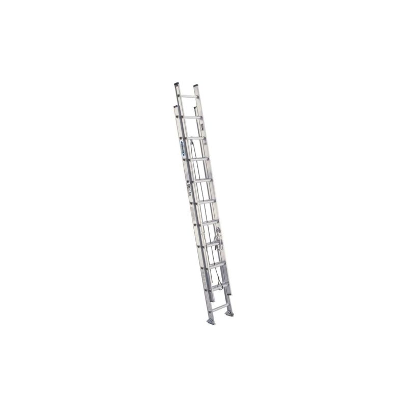 Werner D1524-2 Extension Ladder, 23 ft H Reach, 300 lb, Aluminum 20 Ft