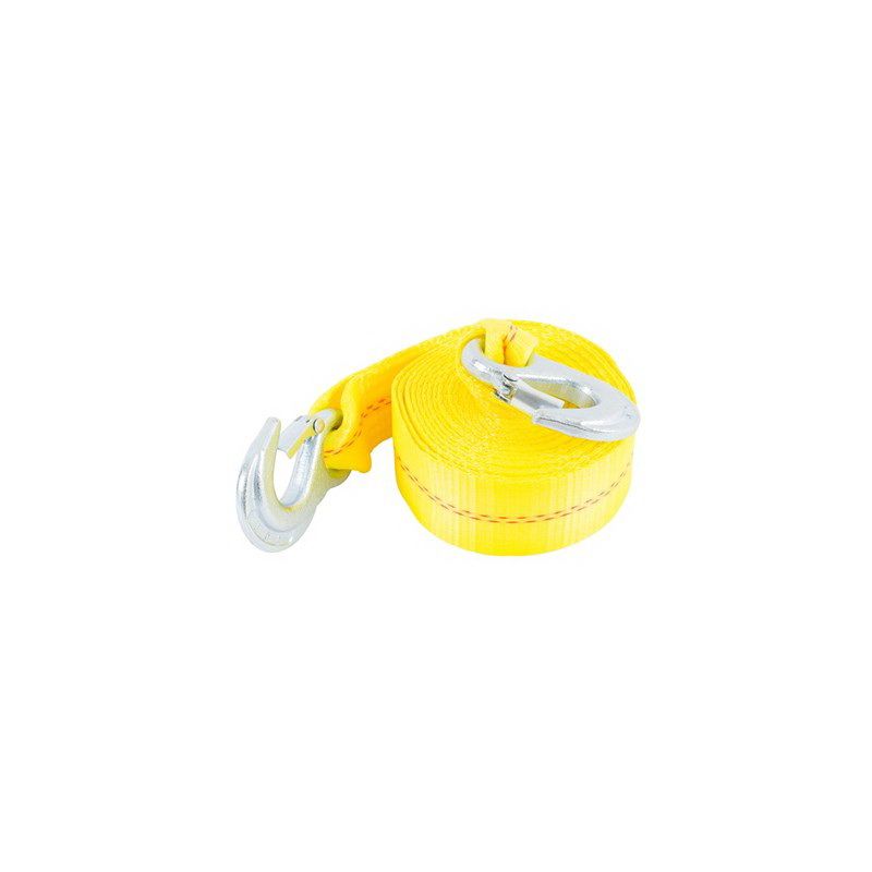 Keeper 89815 Tow Strap, 12,000 lb Rope, 5000 lb Vehicle, 2 in W, 15 ft L, Hook End, Polyester, Yellow Yellow