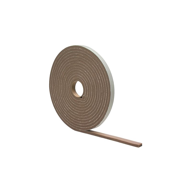M-D 02816 Foam Tape, 1/2 in W, 17 ft L, 1/4 in Thick, PVC, Brown Brown
