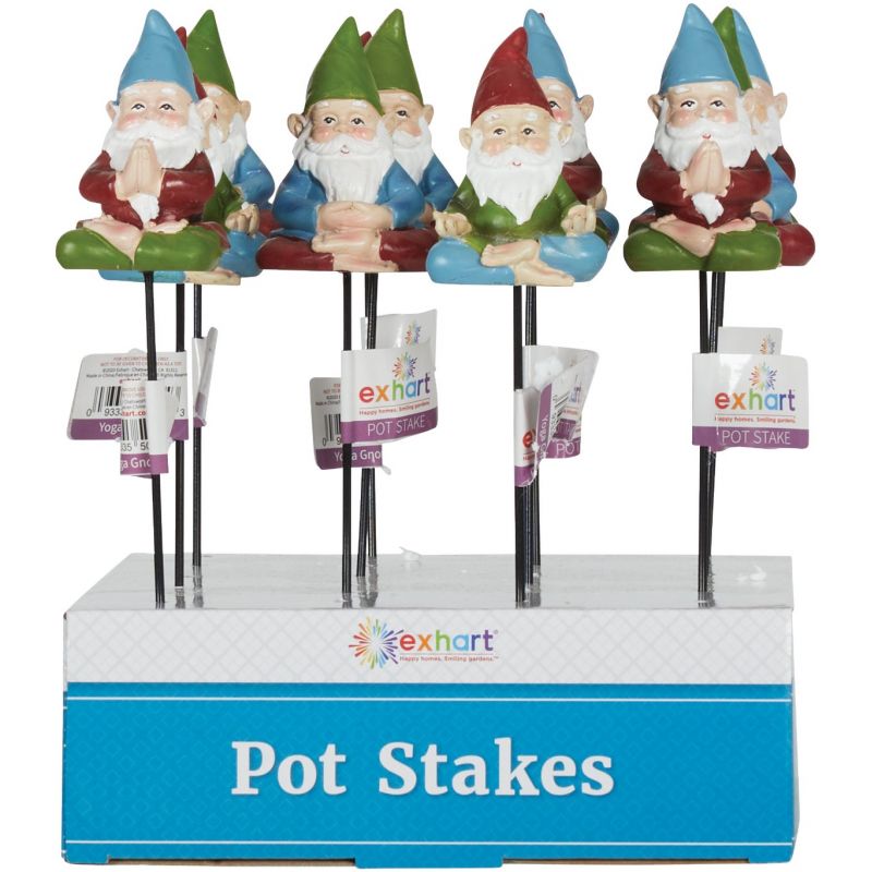 Exhart Gnome Potted Plant Stake Assorted (Pack of 12)
