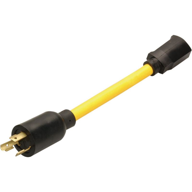 Coleman Cable Twist Lock Adapter Cord Yellow, 15