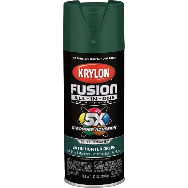 Krylon Fusion All-In-One Spray Paint &amp; Primer Hunter Green, 12 Oz.