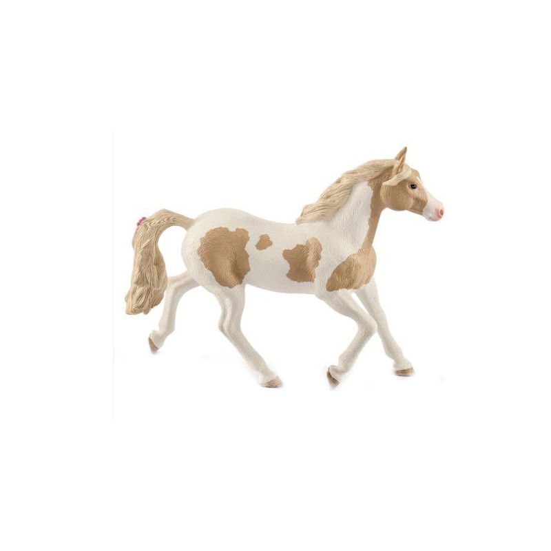 Schleich-S 13884 Toy, 5 to 12 years, Paint Horse Mare, Plastic Tan/White