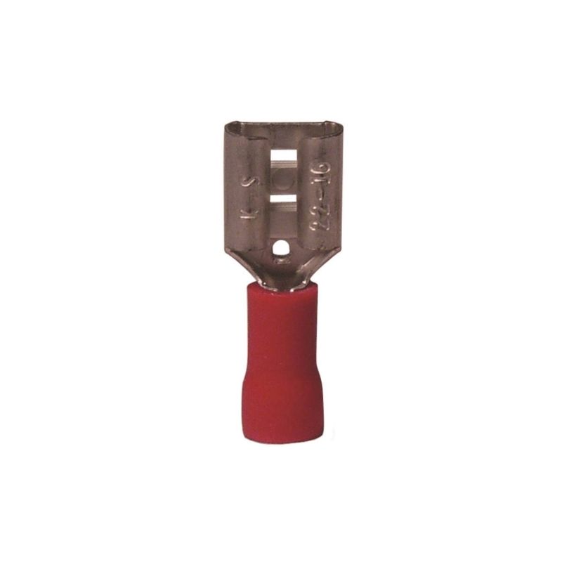 Gardner Bender 20-141F Disconnect Terminal, 600 V, 22 to 16 AWG Wire, 1/4 in Stud, Vinyl Insulation, Red Red