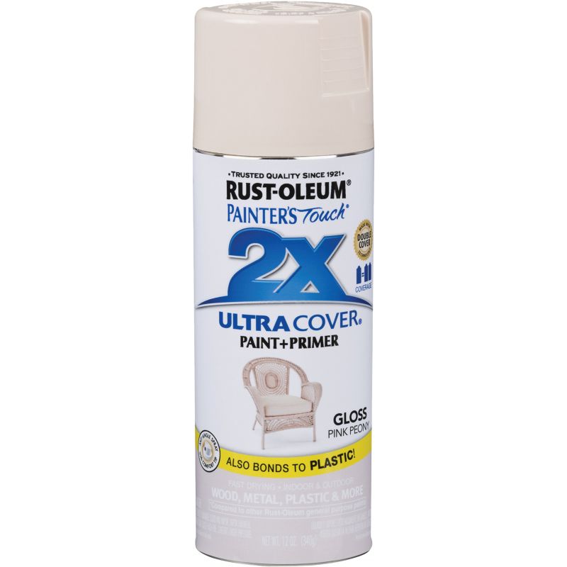 Rust-Oleum Painter&#039;s Touch 2X Ultra Cover Paint + Primer Spray Paint Pink Peony, 12 Oz.