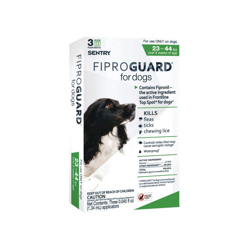 SENTRY Fiproguard 02951 Flea and Tick Squeeze-On, Liquid, 3 Count Clear