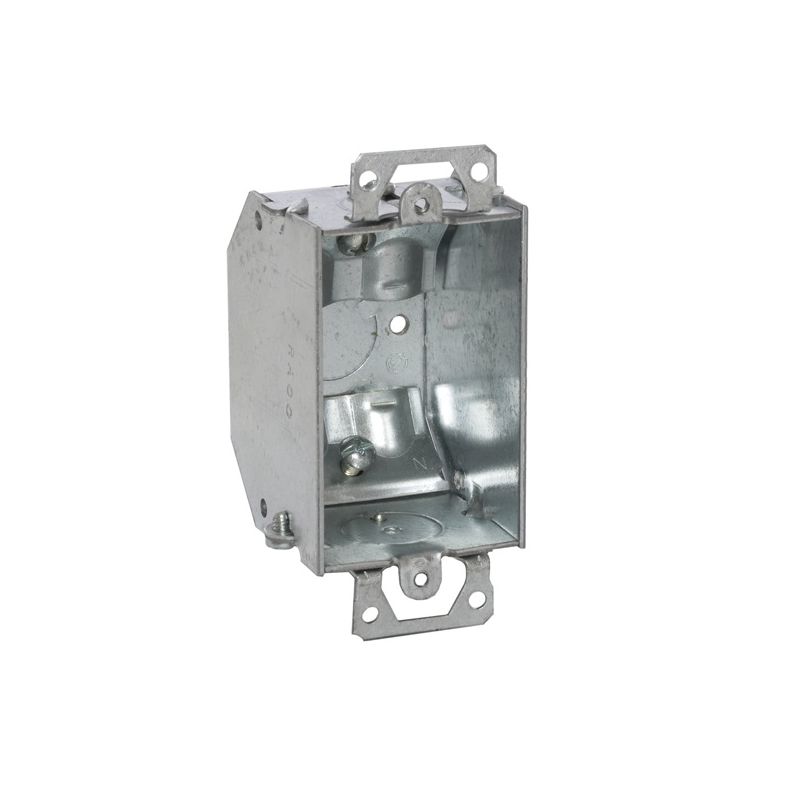 Raco 471 Switch Box, 1-Gang, 1-Outlet, 5-Knockout, 1/2 in Knockout, Steel, Gray, Galvanized Gray