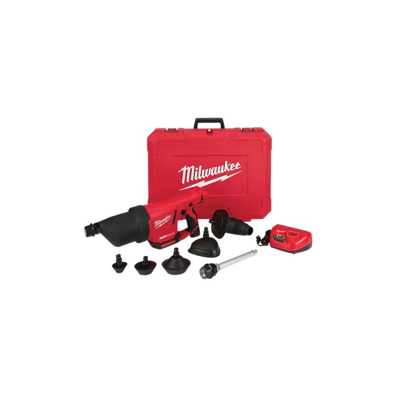 Milwaukee 2572B-21 Drain Cleaning Air Gun Kit, Battery Black/Red