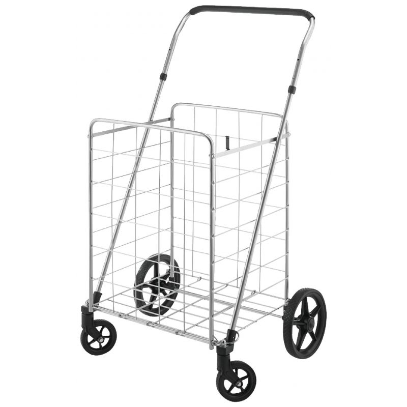 Whitmor Adjustable Handle Utility Shopping Cart Gray