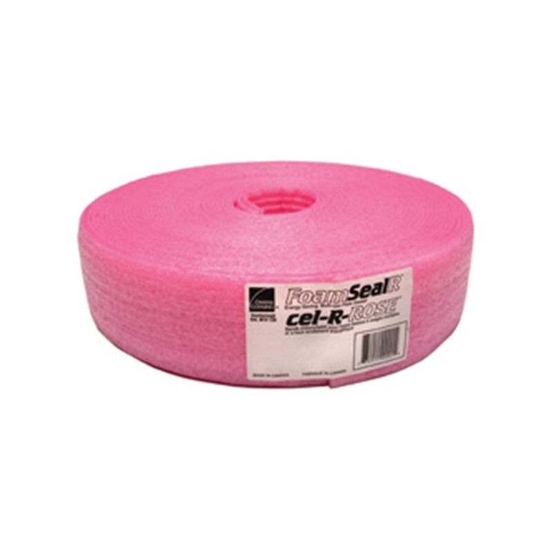 Owens Corning FoamSealR Series FOAM-SEAL-R 3.5IN Sill Gasket, 3-1/2 in W, 82 ft L Roll, Polyethylene, Pink Pink