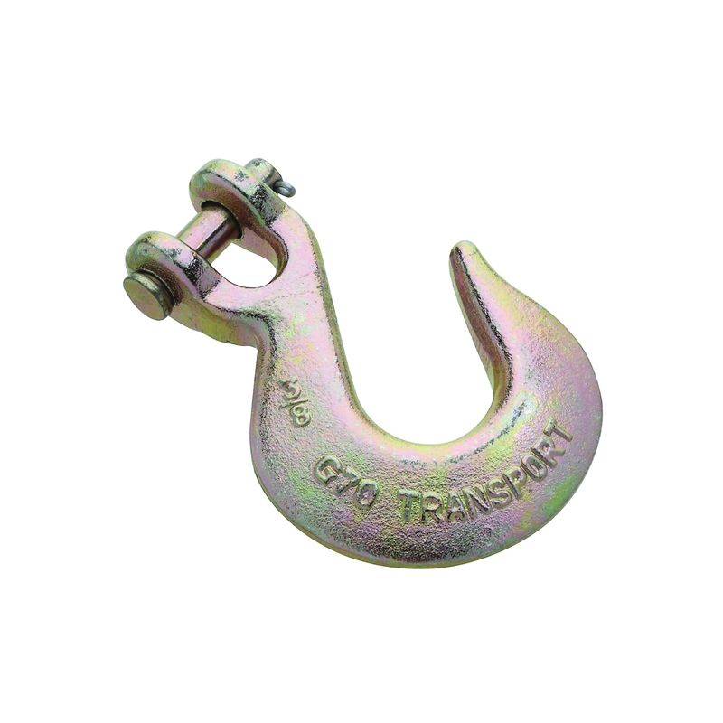 National Hardware 3254BC Series N282-111 Clevis Slip Hook, 3/8 in, 6600 lb Working Load, Steel, Yellow Chrome