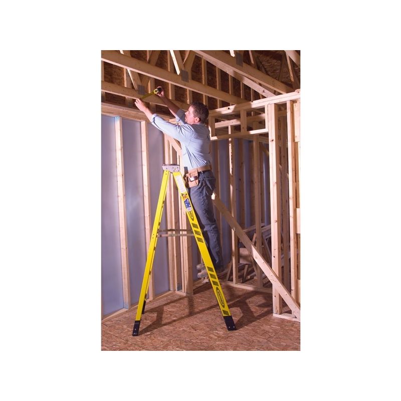 WERNER 7306 Step Ladder, 10 ft Max Reach H, 5-Step, 375 lb, Type IAA Duty Rating, 3 in D Step, Fiberglass