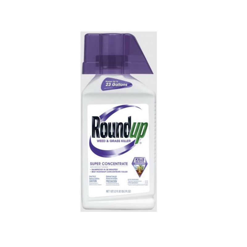 Roundup 5100710 Weed and Grass Killer Super Concentrate, Liquid, Amber/Yellow, 35.2 oz Bottle Amber/Yellow