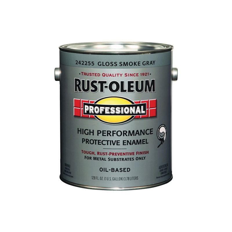 RUST-OLEUM PROFESSIONAL 242255 Protective Enamel, Gloss, Smoke Gray, 1 gal Can Smoke Gray