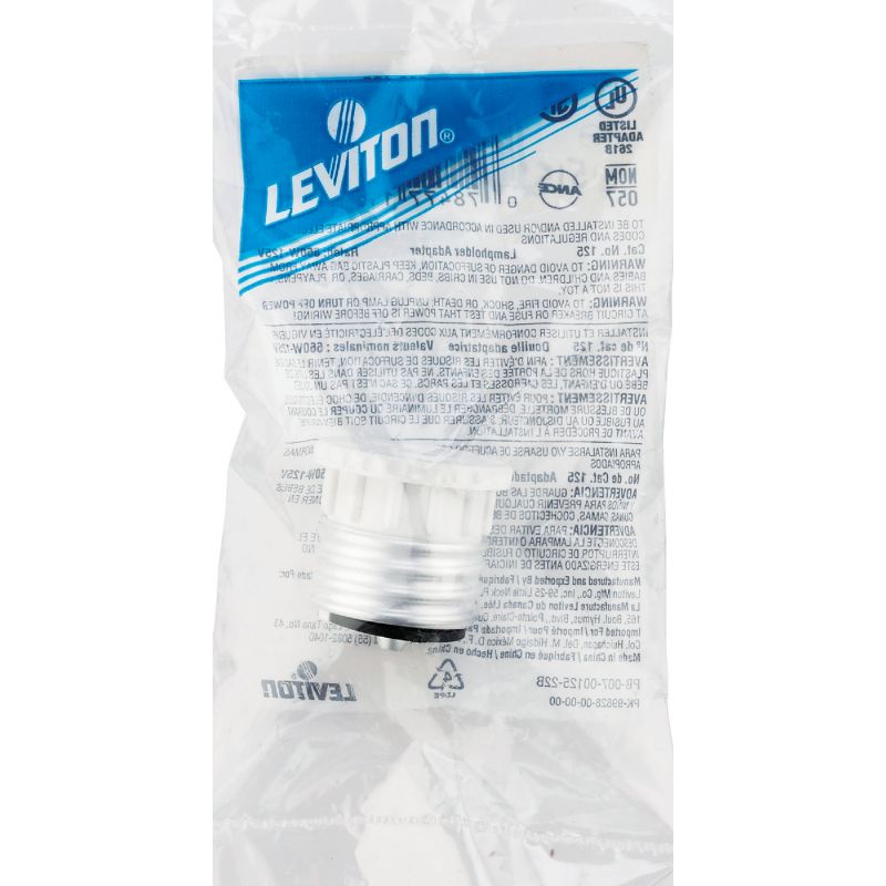 Leviton Light Socket Adapter White
