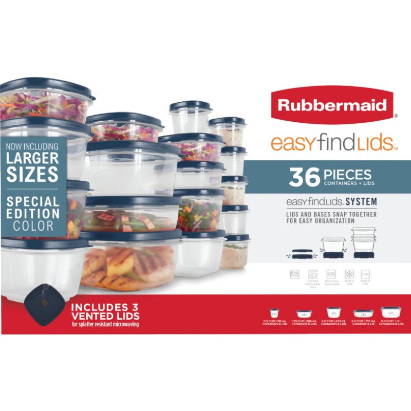 Rubbermaid Easy Find Vented Lids Food Storage Containers, 24-Piece