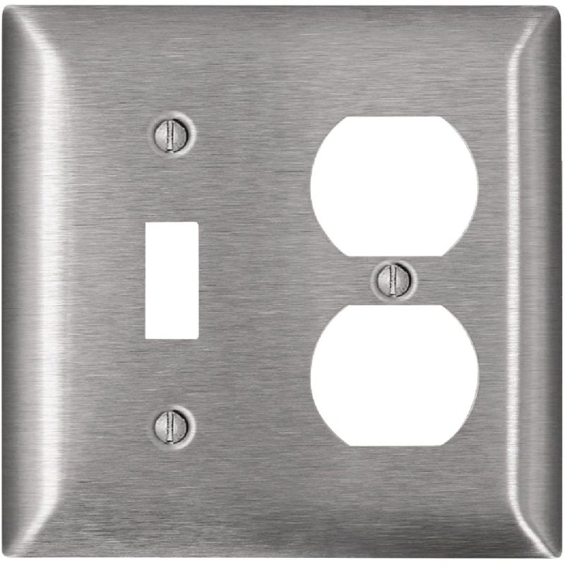 Leviton C-Series Magnetic Combination Wall Plate Stainless Steel