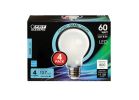 Feit Electric A1960/950CA/FIL/4 LED Bulb, General Purpose, A19 Lamp, 60 W Equivalent, E26 Lamp Base, Dimmable