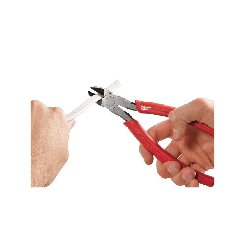 Milwaukee 48-22-6108 Diagonal Cutting Plier, 8 in OAL, 11/32 in Cutting Capacity, 1-5/64 in Jaw Opening, Red Handle