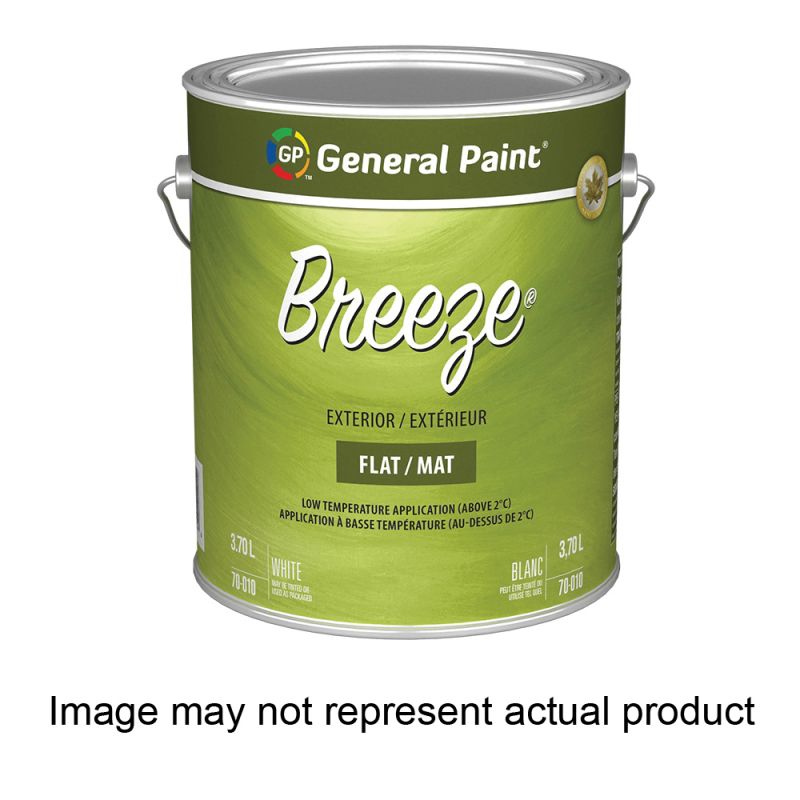 General Paint Breeze 70-049-16 Exterior Paint, Flat, Deep Base, 1 gal Deep Base