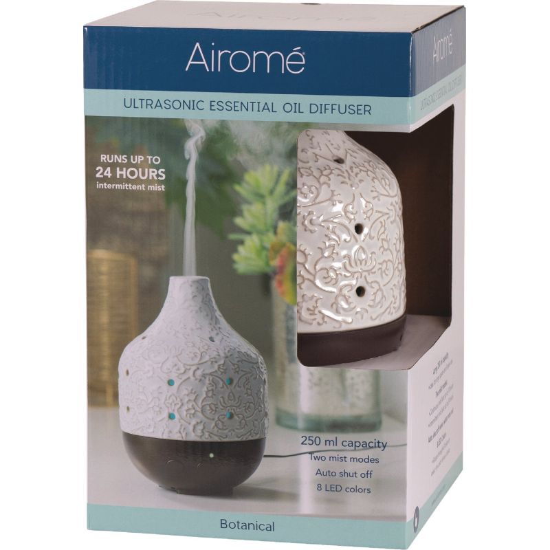 Candle Warmers Airome Large Ultra Sonic Essential Oil Diffuser 250 Ml, Ivory
