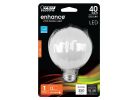 Feit Electric BPG2540W/927CA/FIL LED Bulb, Globe, G25 Lamp, 40 W Equivalent, E26 Lamp Base, Dimmable, Soft White Light