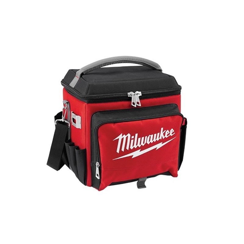 Milwaukee 48-22-8250 Jobsite Cooler, 13.77 in W, 11.1 in D, 14.96 in H, 8-Pocket, Fabric, Red Red