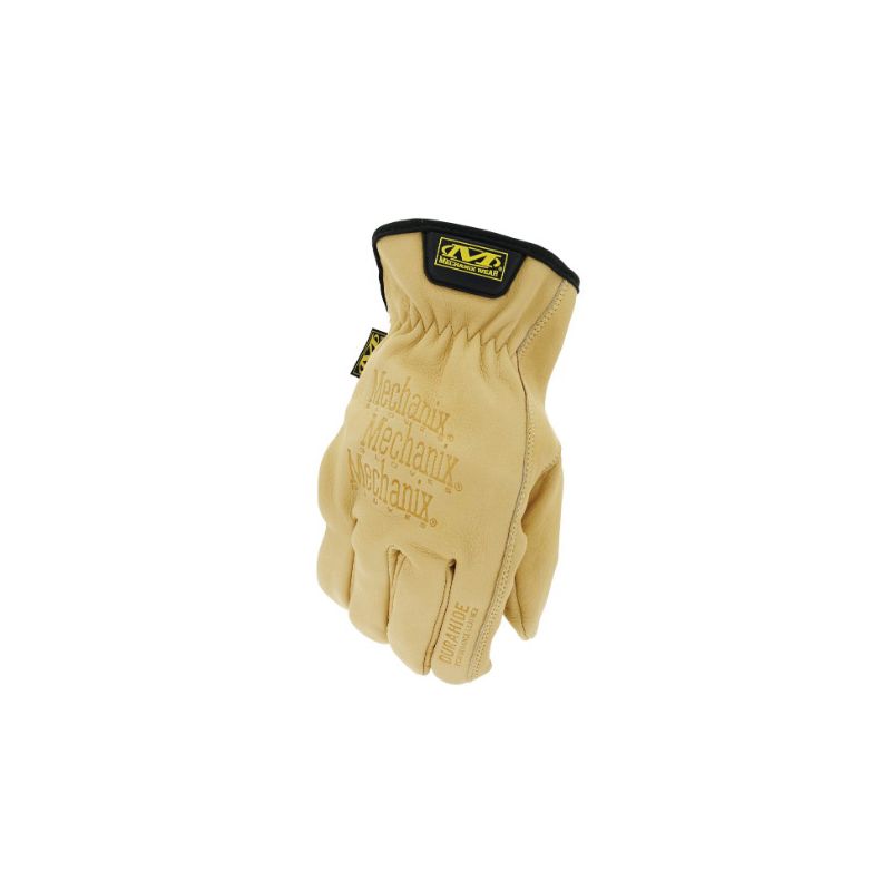Mechanix Wear LDCW-75-011 Gloves, XL, 11 in L, Keystone Thumb, Elastic Cuff, Leather, Tan XL, Tan