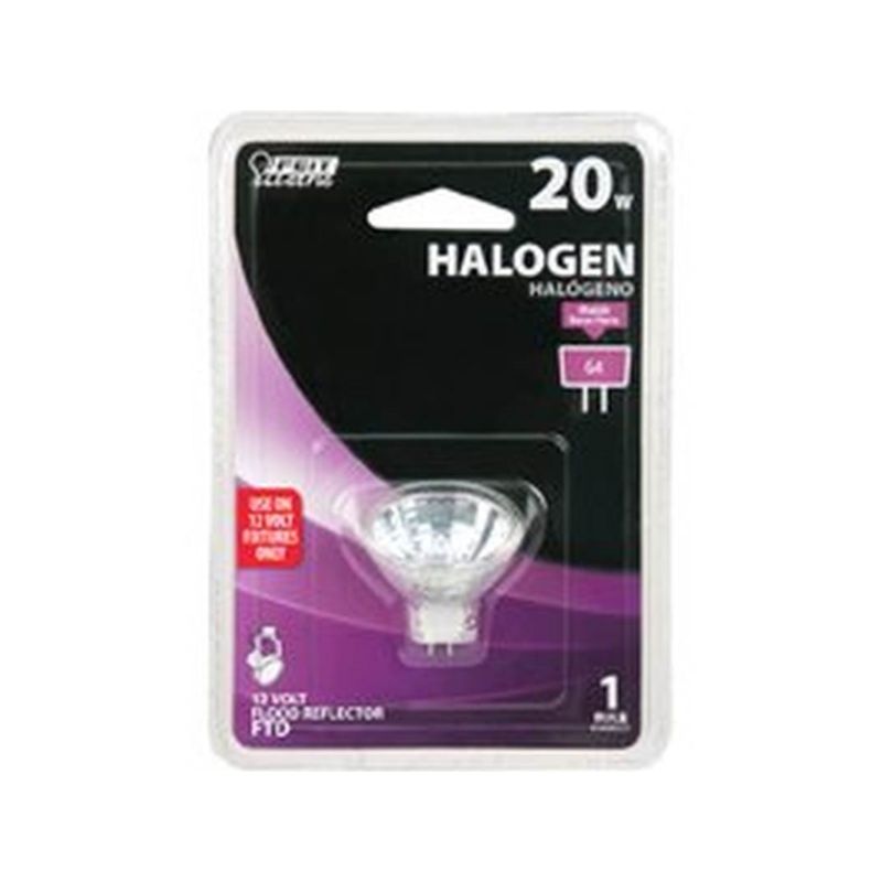 Feit Electric BPFTD Halogen Bulb, 20 W, G4 Lamp Base, MR11 Lamp, 3000 K Color Temp, 3000 hr Average Life