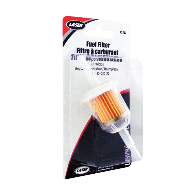 Laser 42532 Fuel Filter, 60 um, For: Toro and Kohler 1/4 to 5/16 in Fuel Line Engine Lawn Mowers