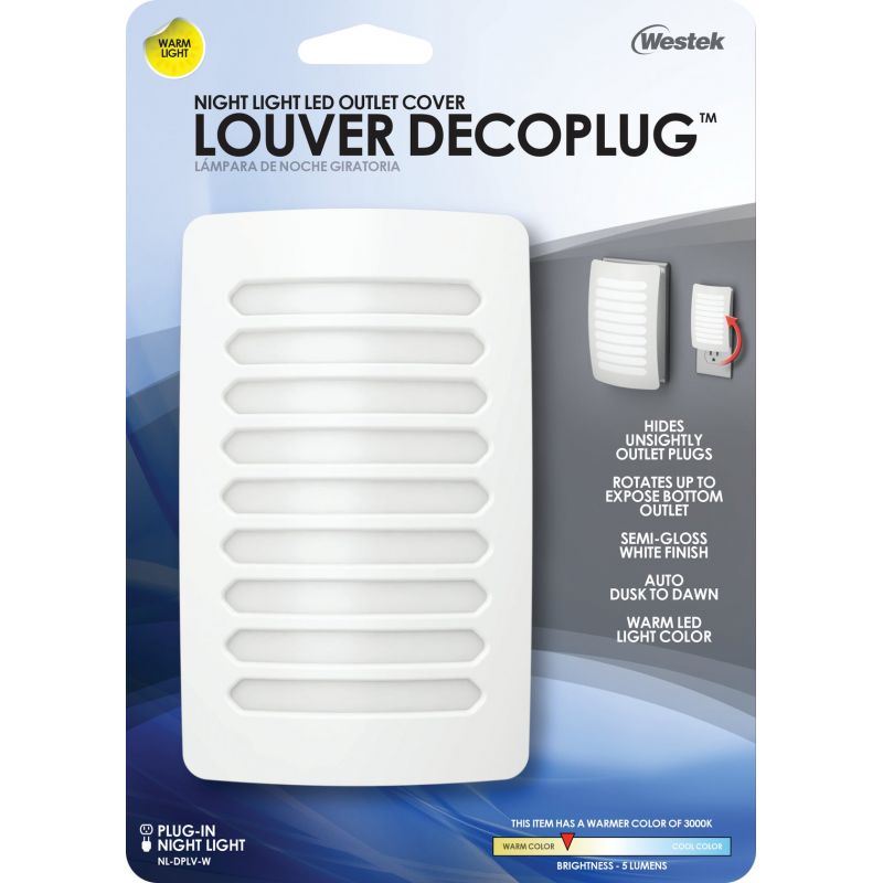 Westek Louver DecoPlug LED Night Light White