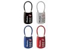 Master Lock 4688D Luggage Lock, 1/8 in Dia Shackle, 1-1/2 in H Shackle, Steel Shackle, Metal Body, 1-3/16 in W Body Assorted